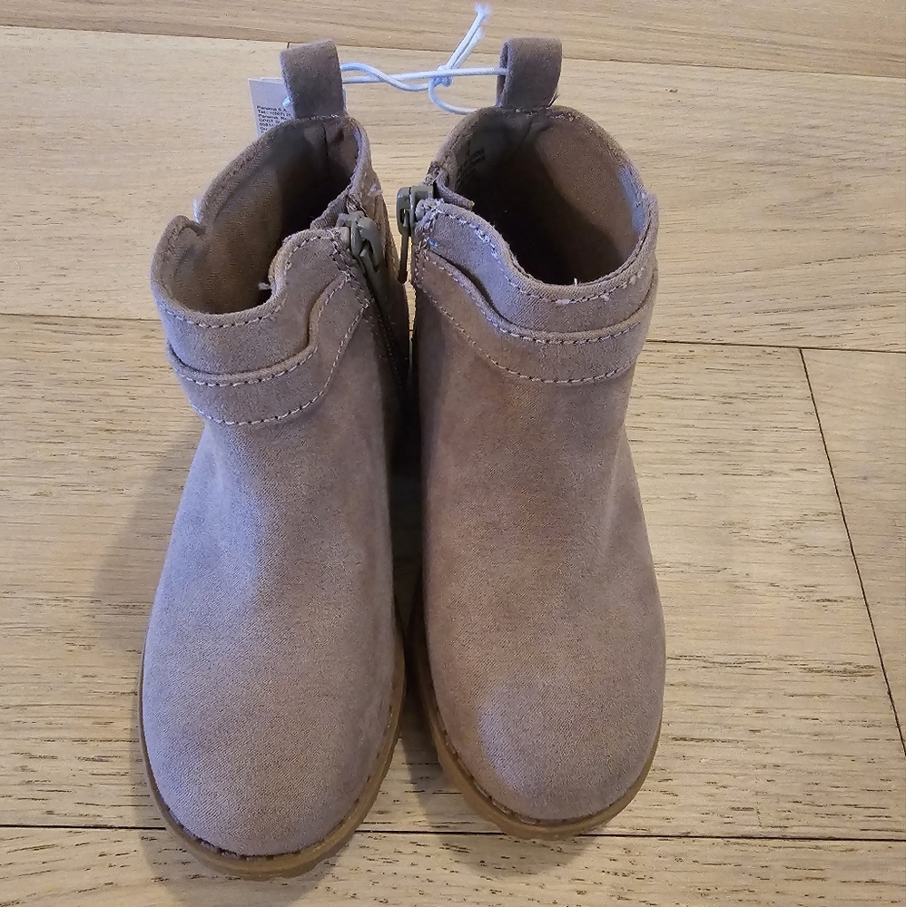 Faux-Suede Buckled Side-Zip Boots for Toddler Girls